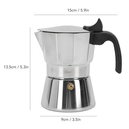 Cafetera italiana de acero inoxidable 3 tazas 150 ml miniatura 2