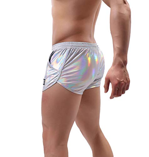 ABAFIP Men Holographic Shiny Metallic Swim Boxer Briefs Trunks Shorts Hot Pants Bikini Swimsuit Stage Clubwear4