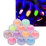 Multiusos: se puede utilizar para uñas reales y uñas postizas.Este pigmento luminoso también es perfecto para fiestas luminosas, fiestas rave, carreras de colores, pintura facial o corporal.