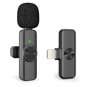 Wireless Lavalier Microphone for iPhone Recording, Portable Clip-On Microphone for iPhone Audio/Video Recording, Cordless Lapel Lav Mic for Content Creators&Influencers&Youtubers/Tiktok