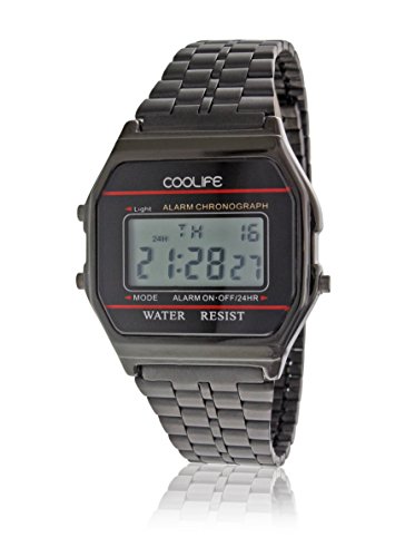 Coolife Unisex polshorloge retro stijl horloges digitaal kwarts metaal CL2013G921