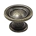 Piutouyar 6 Pack Bronze Vintage Dresser Knobs Round Antique Cabinet Knobs Metal Mini Door Knob for Kitchen Cupboard Bathroom Dresser Drawers Closet with Screws 1.1