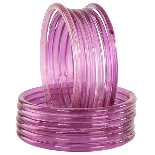 Image of STYOLLO Viral Jelly Transparent Plain Glass Chudi Set For Women & Girls | Traditional Bangle Set | Stylish Bangles For Girls | Ethnic Wedding, Festive & Daily Jewelry | Classic Designer Churi - Set Of 12