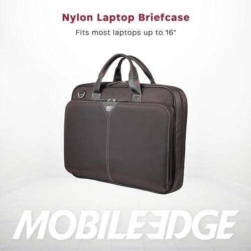 Mobile Edge 16 Nylon Laptop Briefcase and 17.3 Neoprene Sleeve for Men and Women - Black