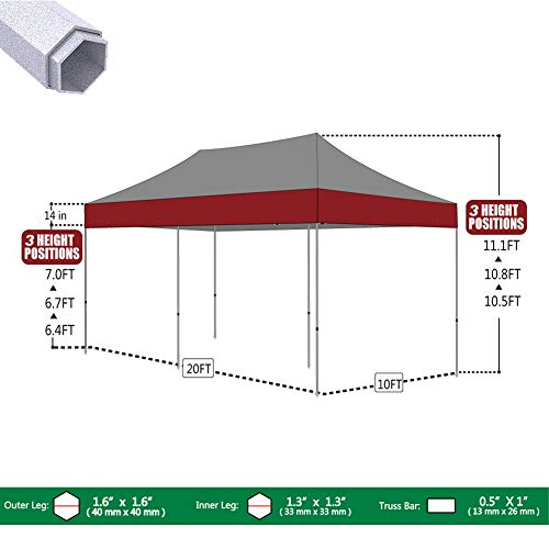 Eurmax Usa Premium 10 X 20 Ez Pop-Up Canopy Tent Commercial Instant Canopies Shelter With Heavy Duty Wheeled Carry Bag Bonus 4 Sand Bags (Navy Blue) #TOP3