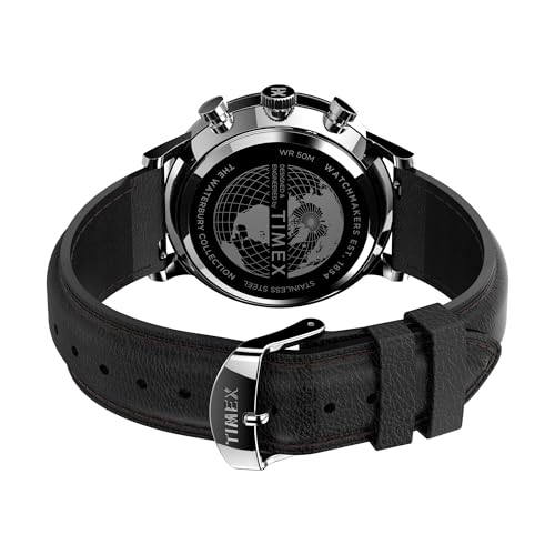Image of TIMEX Waterbury Classic Analog White Round Dial & Black Leather Strap Band Water Resistant Men's Wrist Watch - TWEG26602