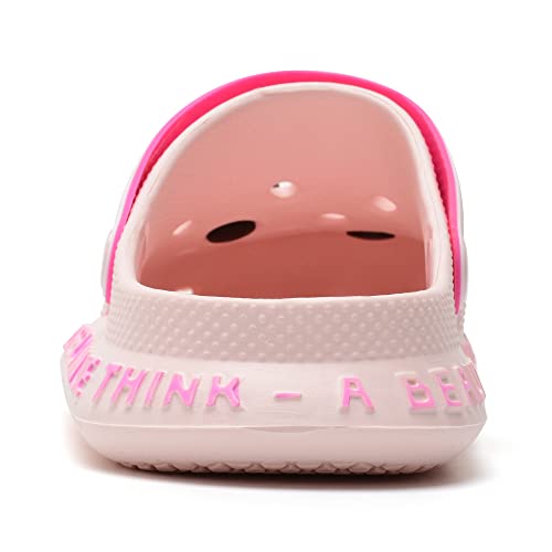 Azooken Kid's Cute Clogs Slippers Girls Boys Non-Slip Slippers Slides Children Cartoon Garden Shoes Beach Pool Water Shower Outdoor Lightweight Sandals(1823-Pink31) #TOP2