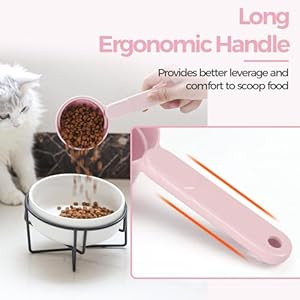 Msbc melamine pet food scoop cat food measuring cups comfortable long handle scoop for dog cat ferret and rabbit food 1 cup size pet food feeding scoop dishwasher safe pink   cucciolini doodles