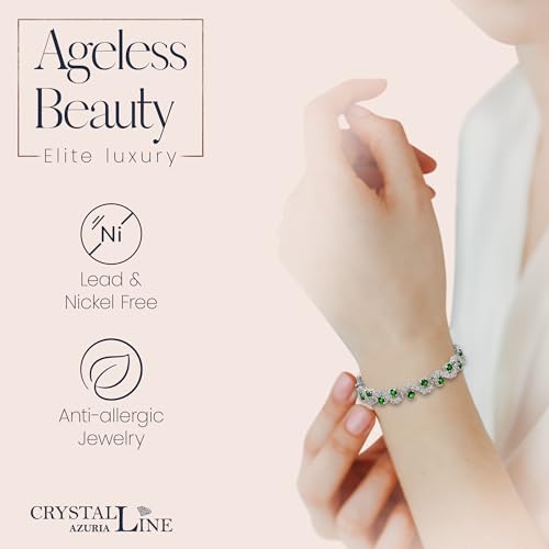 Crystalline Azuria 18K White Gold Plated Tennis Bracelets Cubic Zirconia Crystals in Jewelry Box for Women3
