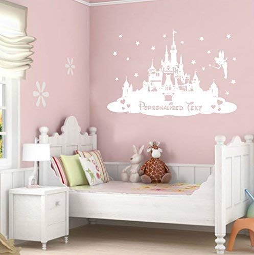 The Sticker Stop - Princess Castle Wall Sticker - Personalised - Children's Bedroom - Vinyl Wall Art (Large - 580 x 900mm)