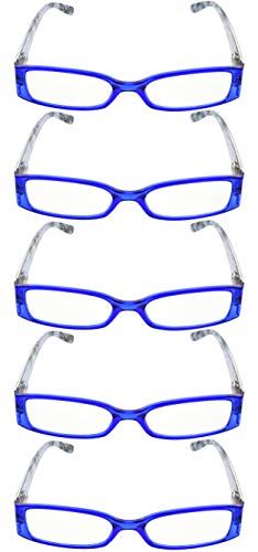 Image of Reading Glasses 5 Pairs Tiger Patterned Arms Readers for Women