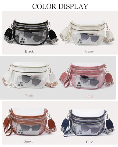 TOBVZOO Clear Purse Crossbody Bag for Women Stadium Approved, Large Clear Bag for Concert Sports Events 6