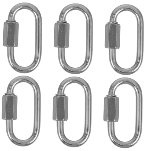 6pcs Stainless Steel Connection Buckle Chains Locking Quick Connectors Link Connectors Stainless Steel Quick Link Chain Connector Locking Link Connectors Silver Stainless Steel 304 VILLFUL