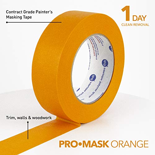 Image of IPG - PG505-36 ProMaskOrange Contractor Grade Painter's Masking Tape, 1.41 inch x 60 yd, Orange (6 Pack)