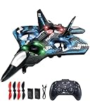 Drones for Kids Form RC Plane, Remote Control Airplane, Aircrafts for Boys and Girls, Jet Helicopter Drones with LED Lights 360° Flip, 2 Rechargeable Batteries Toys for Christmas (2 Batteries)