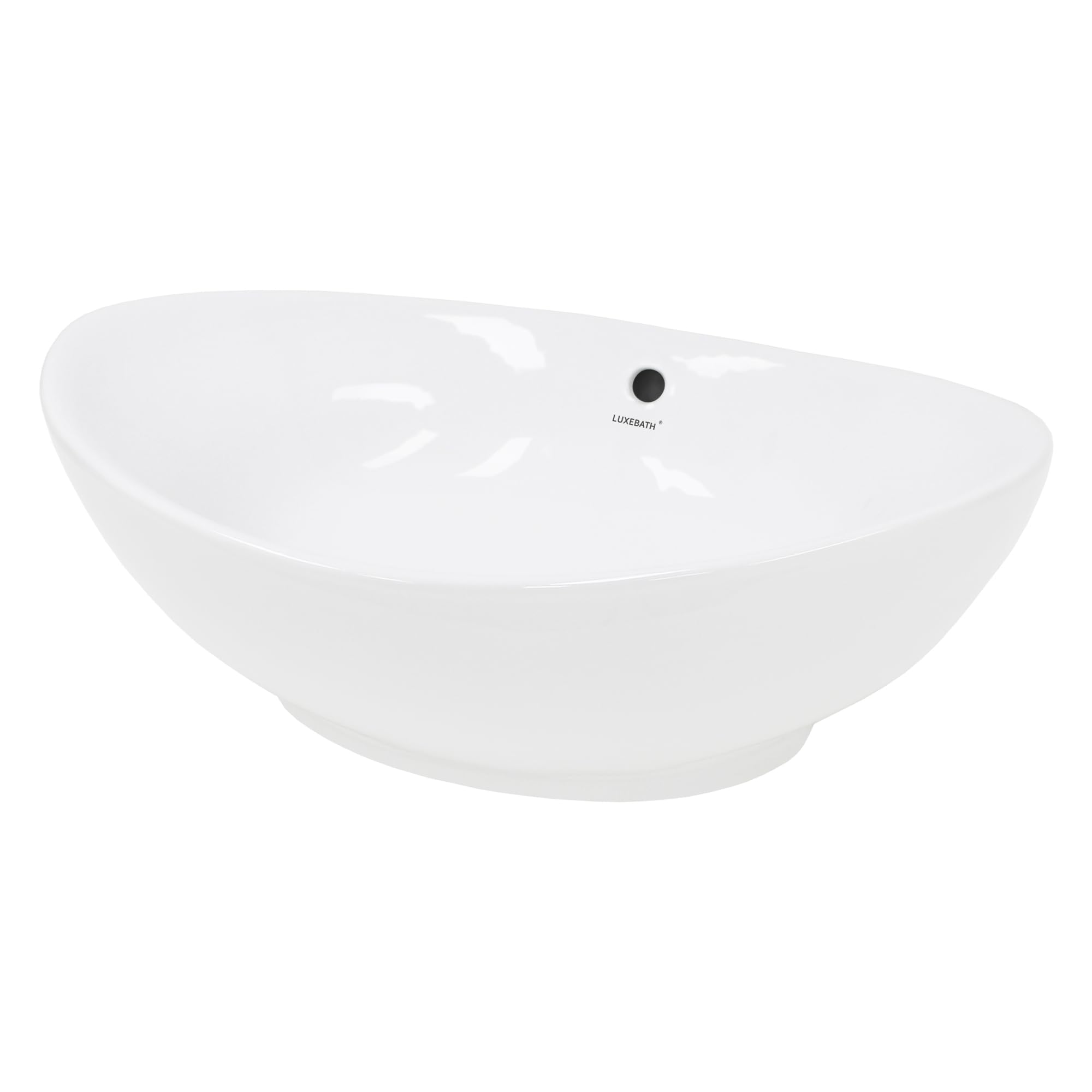 ECD Germany Aufsatzwaschbecken – 590 × 390 × 200 mm, Weiß, Keramik, oval