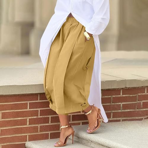 Women's Wide Leg Palazzo Pants 2025 Trendy High Waisted Flowy Trendy Crop Pant Casual Trousers with Pockets2