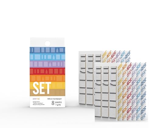 Silicon Sandpaper Refill Pack, 14 Pieces, 7 Grits 180-1200, for DSPIAE PRO Reciprocating Electric Sander