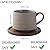 LILITURF Ceramic Coffee Tea Cup with Natural Black Walnut Wood Saucer, Elegant Coffee Mug Set, Unglazed Porcelain Arty Mug (Natural Earthiness Finish)