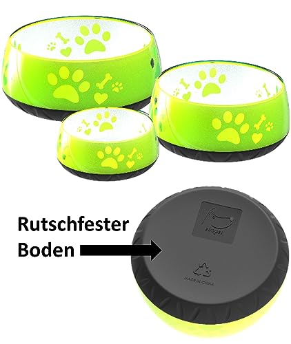 Hundenapf für Kleine und Große Hunde - Futternapf/Trinknapf S/M/L Rutschfest (M 1010ml für Mittlere Hunde, Hellgrün)
