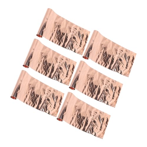 CHILDWEET 6 Rolls Sheets Copper Products Copper Foil Plate Metal Plates for Crafts Copper Plate Metal Plates for Jewelry