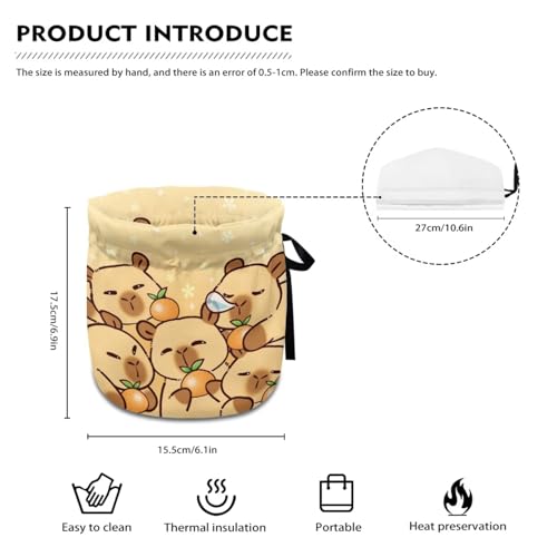 Image of Capybara Orange Print Tea Cozy for Teapot Dust Proof Insulated Teapot Cover Keep Tea Warm Home Kitchen Table Decorative Accessories Tea Pot Cozy Cover with Drawstring Breakfast Warmer