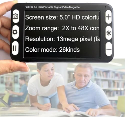 Loupe numérique portable double objectif 13 Mpx avec zoom 48x écran 5 pouces