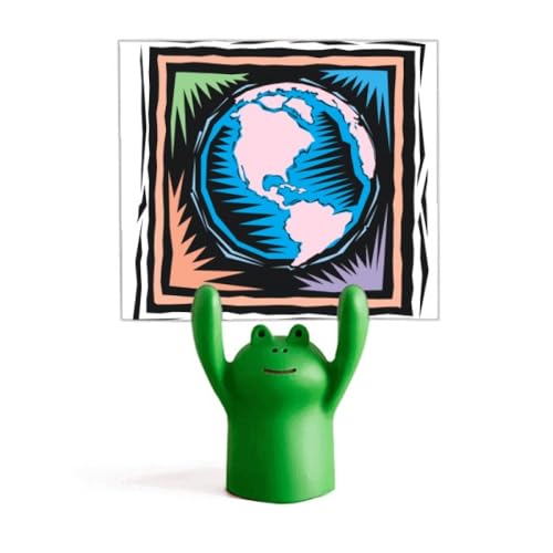 Grenouille porte-mémo en résine bleue élément mexicain pour bureau