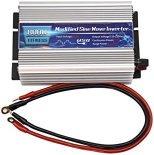 Power Inverter 800W with Dual sockets Output and USB5V 2000mA Input DC12V or 24V, Output AC110V 60Hz (12V)