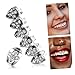 OATIPHO 1Set Hip Hop Grills Shiny Rhinestone Decorative for Ready to Wear Jewelry for Halloween Concerts and Fashion Events Cool Accessory for Men Women