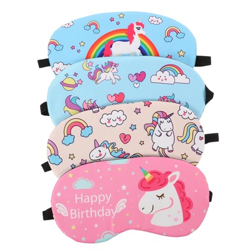 Beaupretty 4個 ユニコーンアイパッチ eye mask eye patch 装飾的なアイマスク 子供用スリープマスク 柔らかい アイシャドウ 飾る 目隠し 旅行 ファブリック