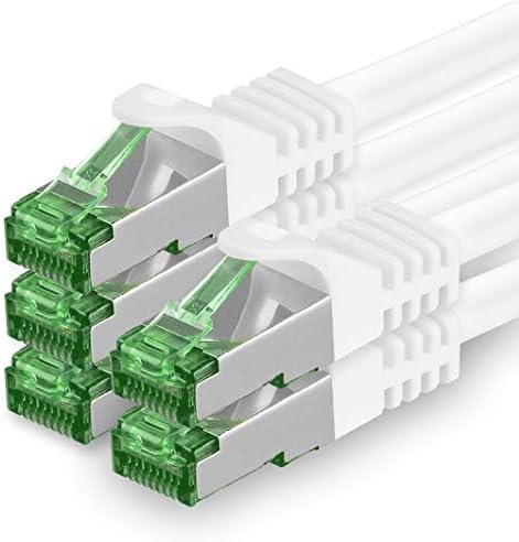 Cat.7 ethernet cable 0,5m - 10 Colors Set - 10 pieces - Cat7 lan network 10GBASE-T - 10000 Mbps (Sftp Pimf) double shielded patchcable RJ45 plug Cat.6a