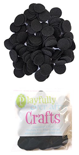 Playfully Ever After 1 Inch Black 100pc Felt Circle Stickers