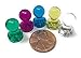Nexlevl Premium Acrylic Magnetic Refrigerator Magnets, 25 Cute Push Pin Magnets for Magnetic Whiteboards Dry Erase Boards and Fridge Magnets, 5 Attractive Colors, Adults