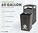 Alpine Industries 40 Gallon Commercial Outdoor Trash Can, Metal with Removable Bin & Locking Lid (Black, Grey Stone)