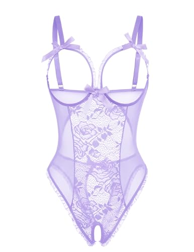 Image of Avidlove Women One Piece Lingerie Sexy Lace Babydoll Mini Bodysuit