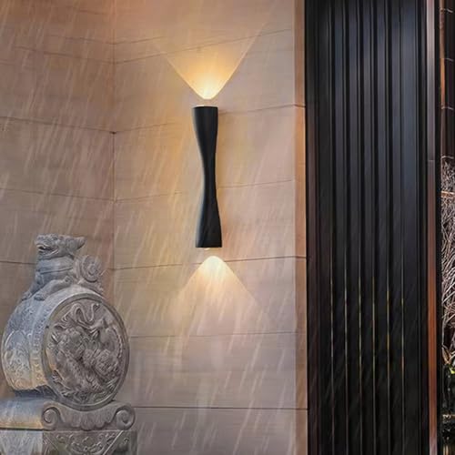 Eclairage mural intérieur extérieur terrasse et jardin applique noire LED