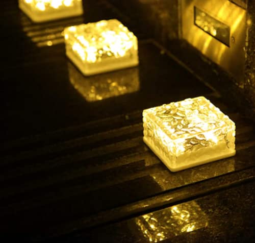 OPASOLAR Ice Brick Lights Solar Ice Cube Lights Landscape, Multicolor Ground Lights für Outdoor Garden Courtyard Pathway, Weihnachtsfestivals Dekorative Ice Rock Cube Lights Cover