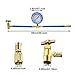 2 Pack BPV31 Piercing Tap Valve Kits Compatible with 1/4, 5/16, 3/8 Inch Outer Diameter Pipes and R134A Air Conditioning Refrigerant Charging Hose with Gauge, Connect to R12/ R22 Port Only