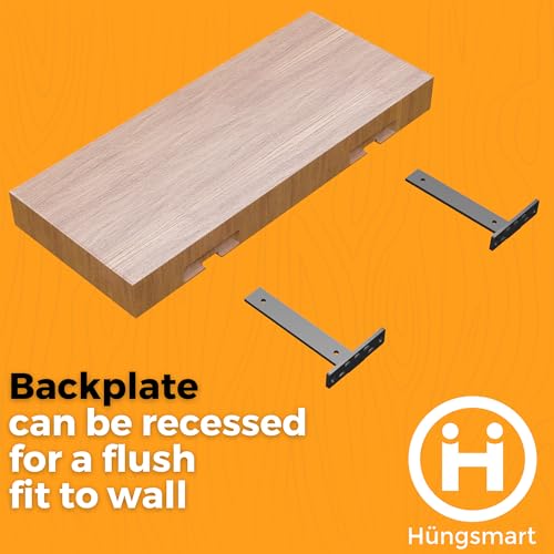 Hüngsmart 4 x L Shelf Brackets (6.5" D x 5" W x 1 1/4" H) Heavy Duty Shelving Hardware, Suited for Rustic, Industrial, Farmhouse Decor, Floating Shelves Support , All Mouting Hardware Included-Black by Hungsmart - Image 9