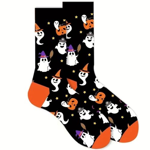 Pryon Halloween Socks,Novelty Costume Funny Sock Fluffy Kids Unique Ghost Mens Gift Spooky Crazy Skeleton Stockings Pumpkin Fuzzy Slippers Winter