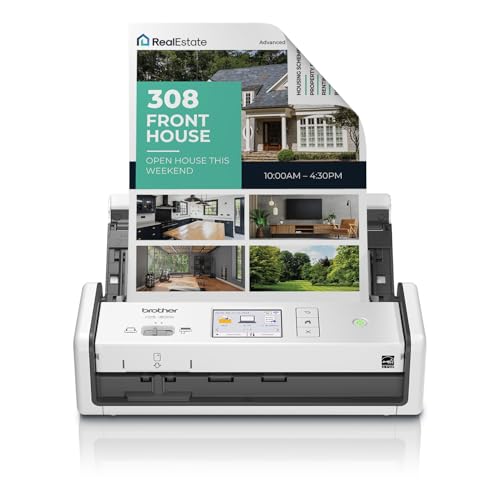 Brother ADS-1800W Wireless Compact Desktop Scanner | Scan Speeds of Up to 30ppm | 2.8' Color Touchscreen (Renewed Premium)