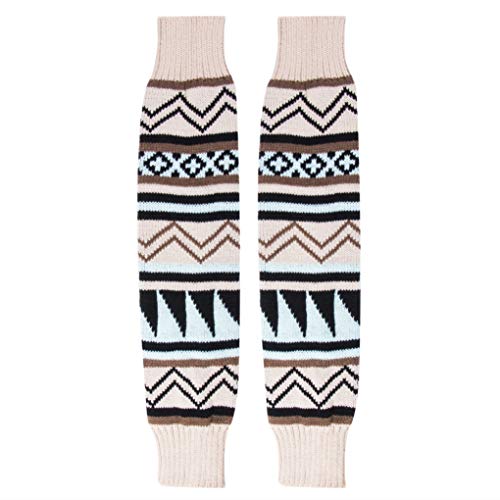 TOBEEY Calentadores de pierna de ganchillo de punto para mujer Calcetines largos de invierno con puños de arranque para regalos de Navidad