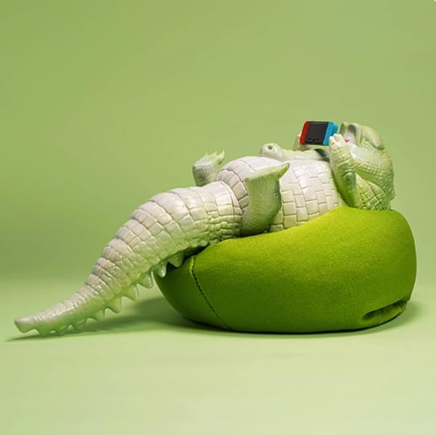 Crocodile Model PVC Animal Figure Collector (Cyan)
