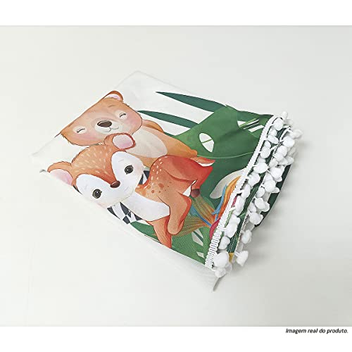 Tapete Cenário Fotos Mesversário Zoológico Pompom 1,25x1,45