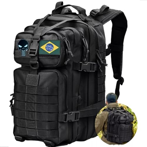 Mochila Tática 50l Reforçada Impermeável Masculina Grande(Preto)
