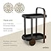 Umbra Bellwood Bar Cart, Serving Trolley, Side Table, Walnut/Black
