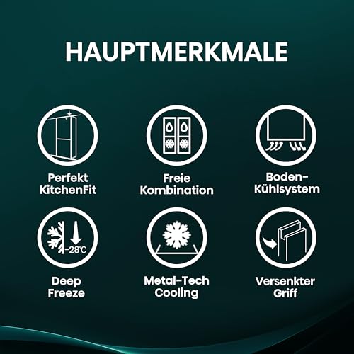 Hisense RB3K330SAFC Kühl-Gefrierkombination/Freistehend/ 330L/ 35dB/ EEK: C/Perfekt KitchenFit/Boden-Kühlsystem/Deep Freeze/Metal-Tech Cooling / 0℃ Fresh Box / (BxHxT): 59,5× 185,6× 60cm/ Schwarz