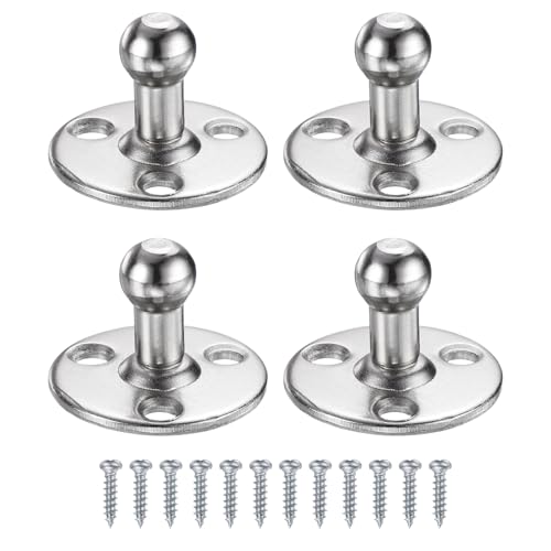 uxcell 4pcs 10mm Ball Stud Mounting Bracket Round Gas Spring Struts Silver