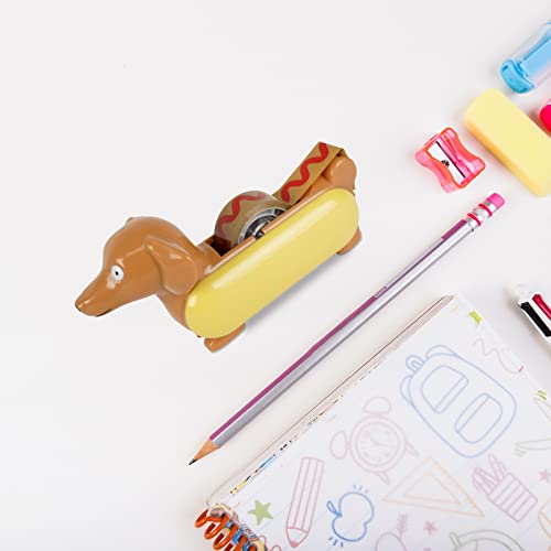 Yobro Tape Dispenser For Desk, Cute Desk Supplies Stationery, Mini Animal Tape Dispenser For Home Office, Funny Desktop Accessories Gift For Kids Adults, Novelty Hotdog Design, School Supplies #TOP5